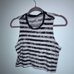 Navy/white striped crop top